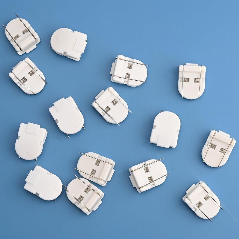 NICECRAFT 15 Pcs Cubicle Clips Plastic Cubicle Hooks for Fabric Wall Panel Picture Hangers Pins for Hanging Photos Frame Notes Memos Messages Office Home Use (White) - Image 5